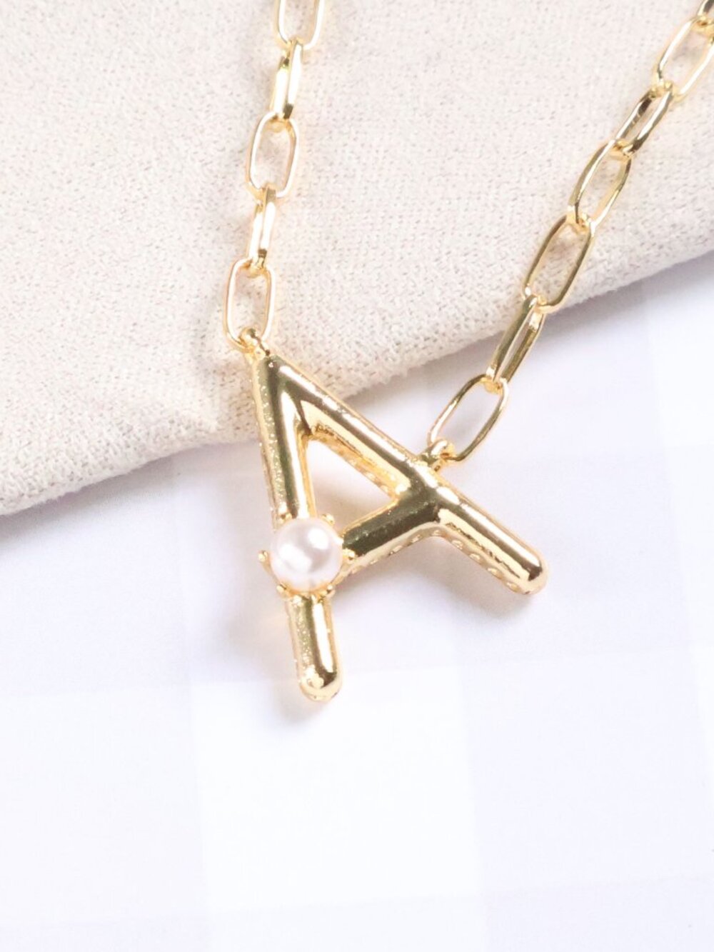New Kendra Scott Freshwater Cultured Pearl Letter A Necklace Gold